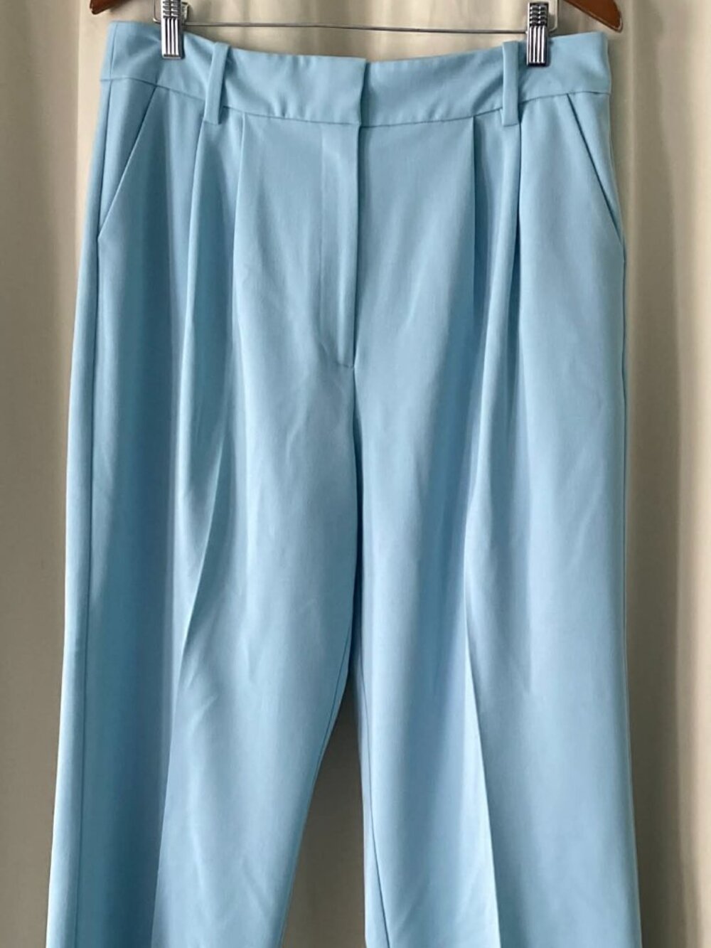 Favorite Daughter Pants Women's 12 Sky Blue Tailored Pleated Career Workwear